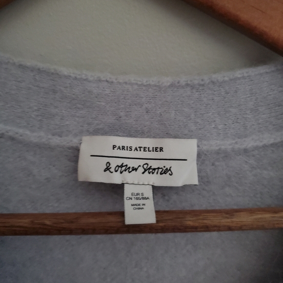 & Other Stories | Powder Blue Button Up Cardigian - Picture 2 of 9